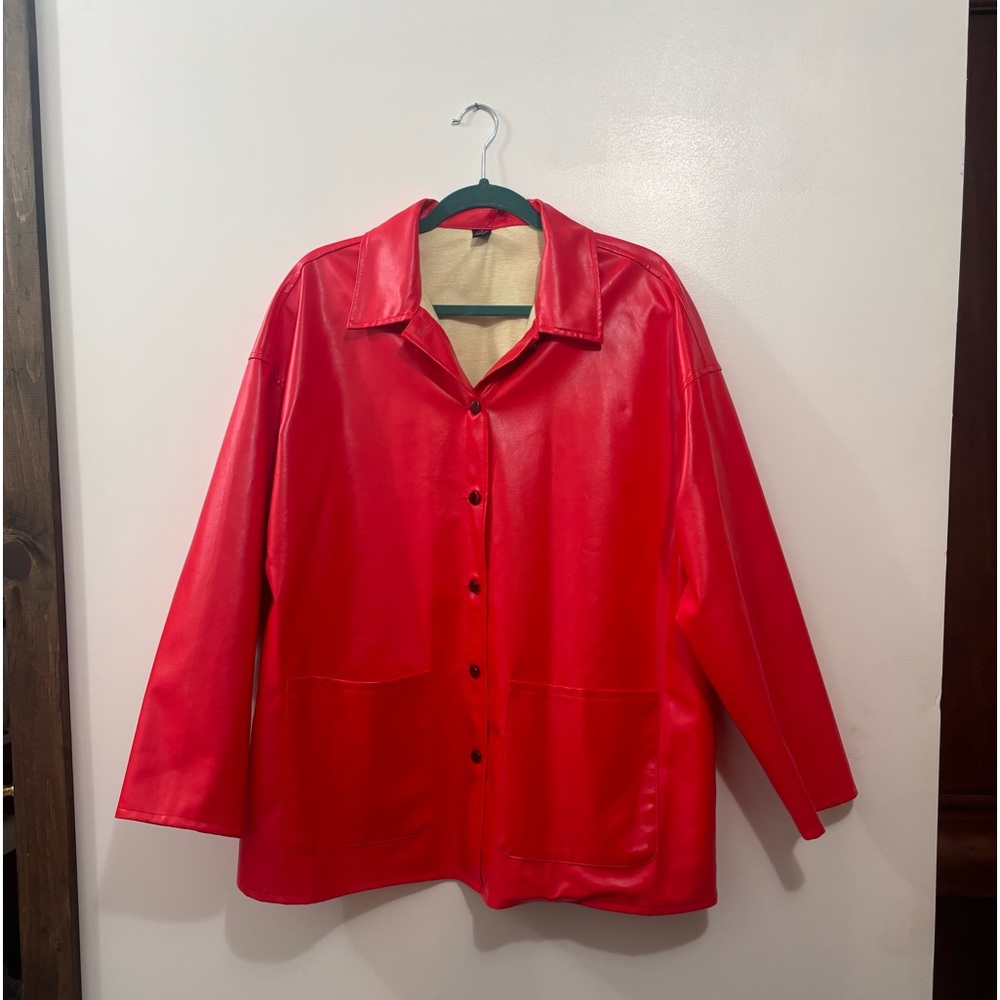 Vibrant Red pleather jacket